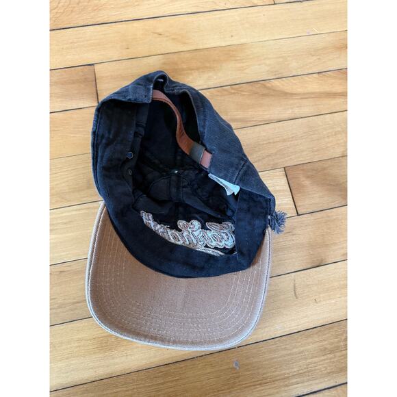 Carhartt vintag canvas distressed script leather back strap hat - Picture 3 of 7